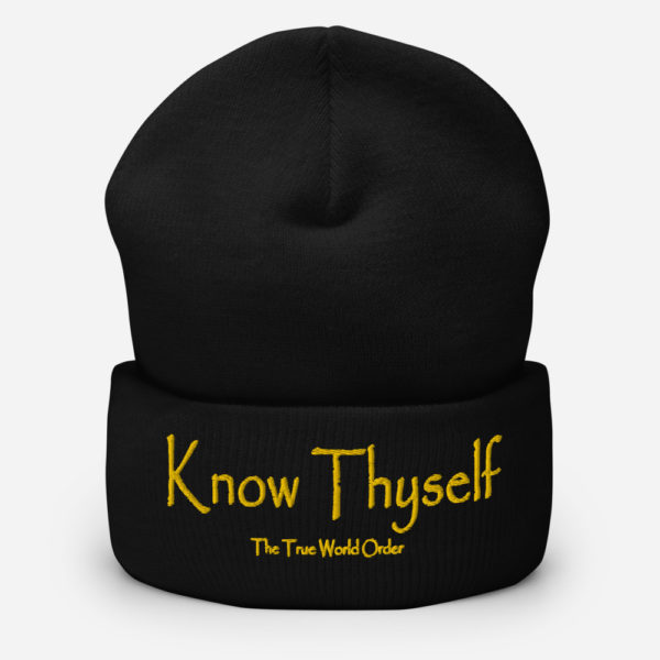 The True World Order “Know Thyself” 12″ Cuffed Beanie, Black