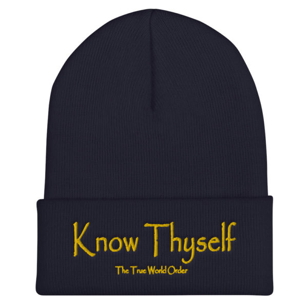 The True World Order “Know Thyself” 12″ Cuffed Beanie, Navy