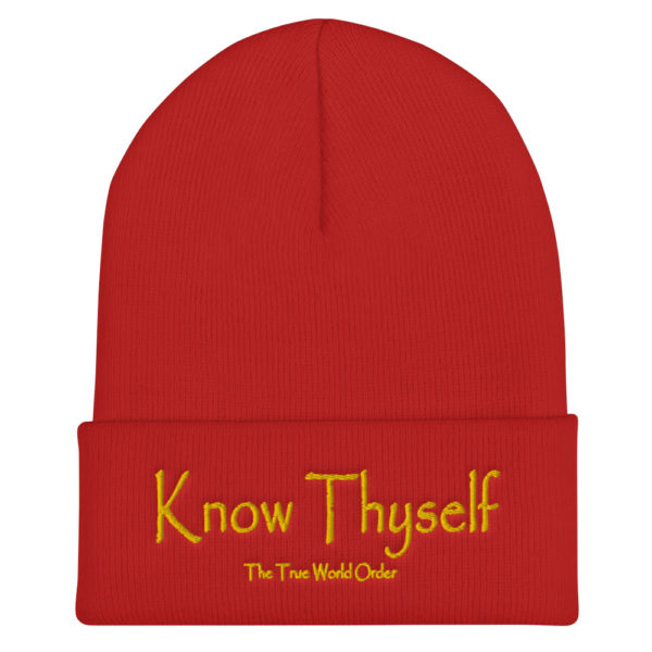 The True World Order “Know Thyself” 12″ Cuffed Beanie, Red