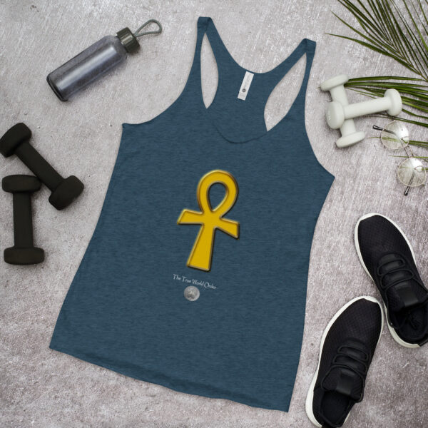 The True World Order “Golden Ankh” Women's Racerback Tank Lifestyle Indigo