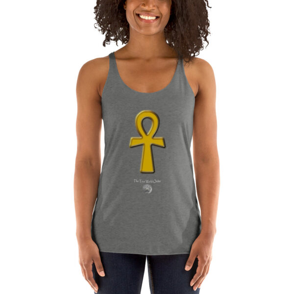 The True World Order “Golden Ankh” Women's Racerback Tank Premium Heather