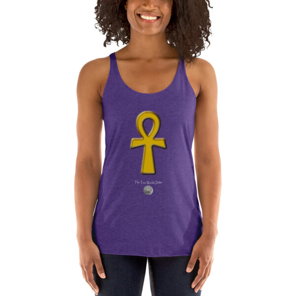 The True World Order “Golden Ankh” Women's Racerback Tank Purple Rush