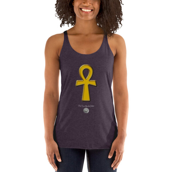 The True World Order “Golden Ankh” Women's Racerback Tank Vintage Purple