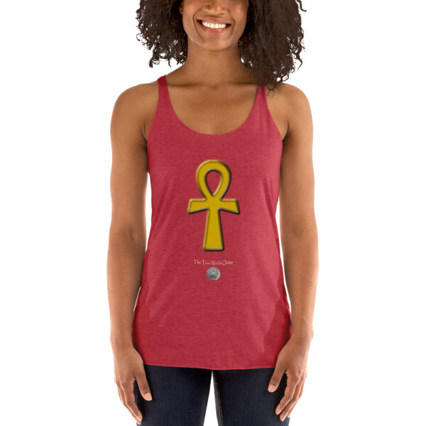 The True World Order “Golden Ankh” Women's Racerback Tank Vintage Red