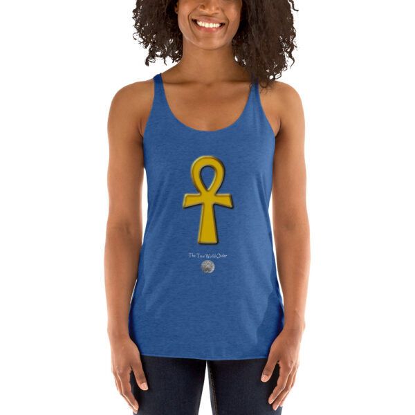 The True World Order “Golden Ankh” Women's Racerback Tank Vintage Royal